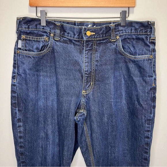Carhartt Relaxed Straight Jeans Dark Wash Size 38/32 - Picture 3 of 14